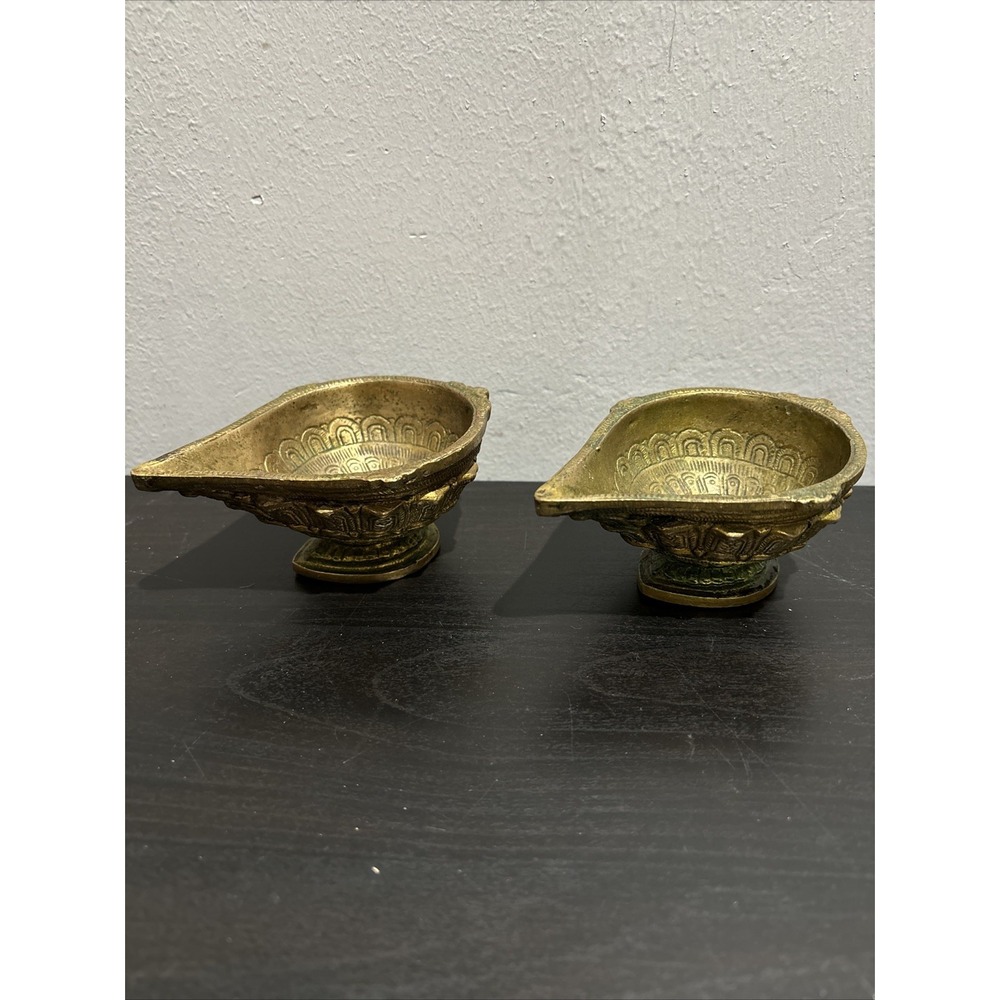 Diwali Oil Lamp Best Design Set Of 2 Diya Brass Home Decor Gift